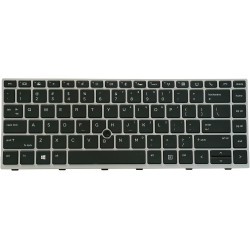 HP EliteBook Laptop Keyboard Silver Frame Backlight  840 G5 / 840 G6 / 745 G5 / 745 G6